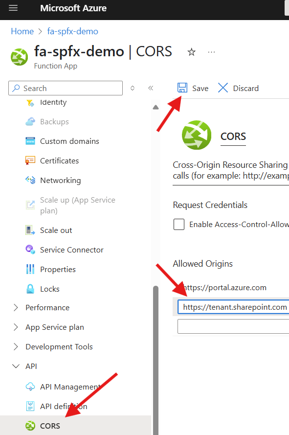 Fix CORS