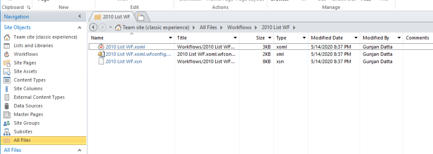 2010 Workflow Files